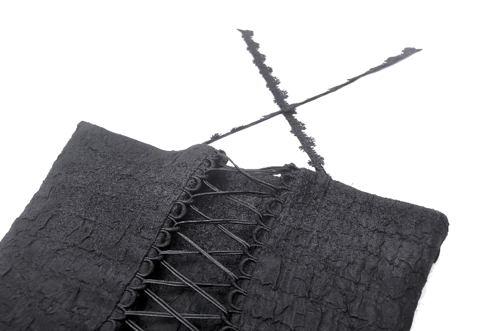 Gothic Lace-Up Black Tulle Dress - Trendy Style - image 13