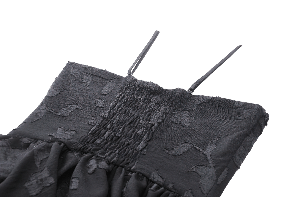 Gothic Lace-Up Ruffled Black Dress with Jagged Hemline - image 10