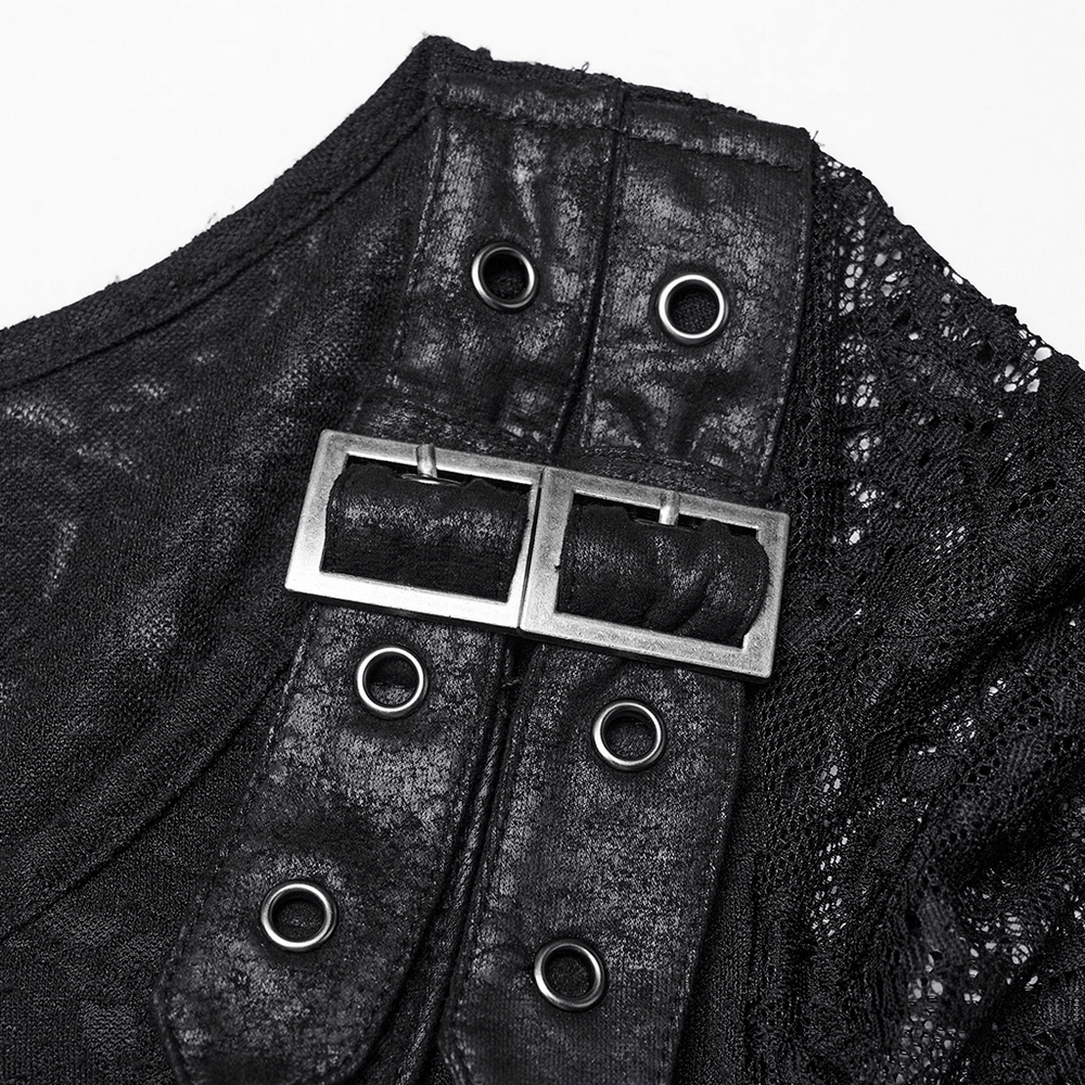 Gothic Lace V-Neck Long Dress with Batwing Sleeves - image 7