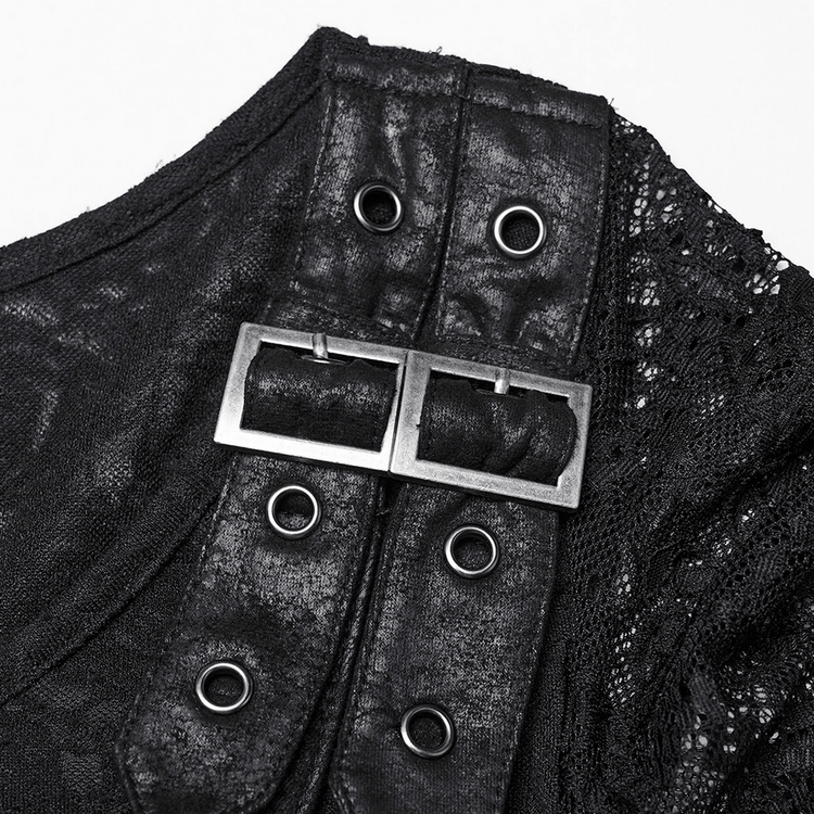 Gothic Lace V-Neck Long Dress with Batwing Sleeves - image 7