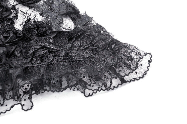 Gothic Lace Velvet Maxi Dress with Ruffled Hem - image 7