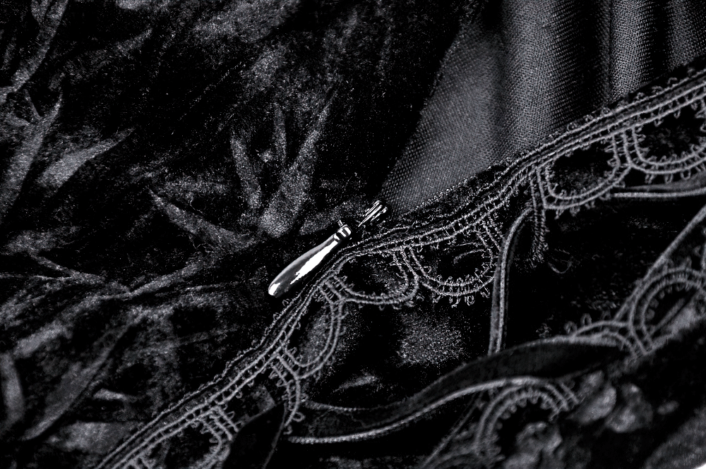 Gothic Lace Velvet Maxi Dress with Ruffled Hem - image 12