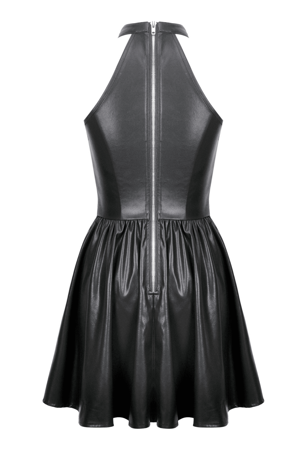 US SALE of Gothic Leather Dress with Chain Details and Zipper Back - image 5