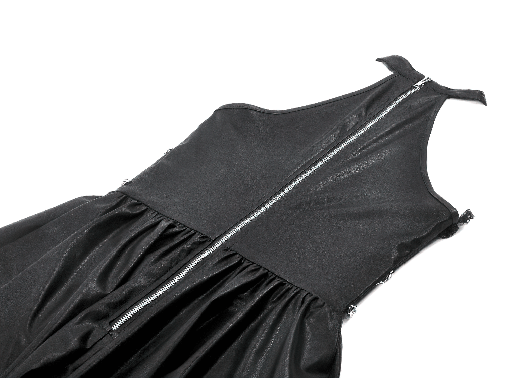 US SALE of Gothic Leather Dress with Chain Details and Zipper Back - image 8