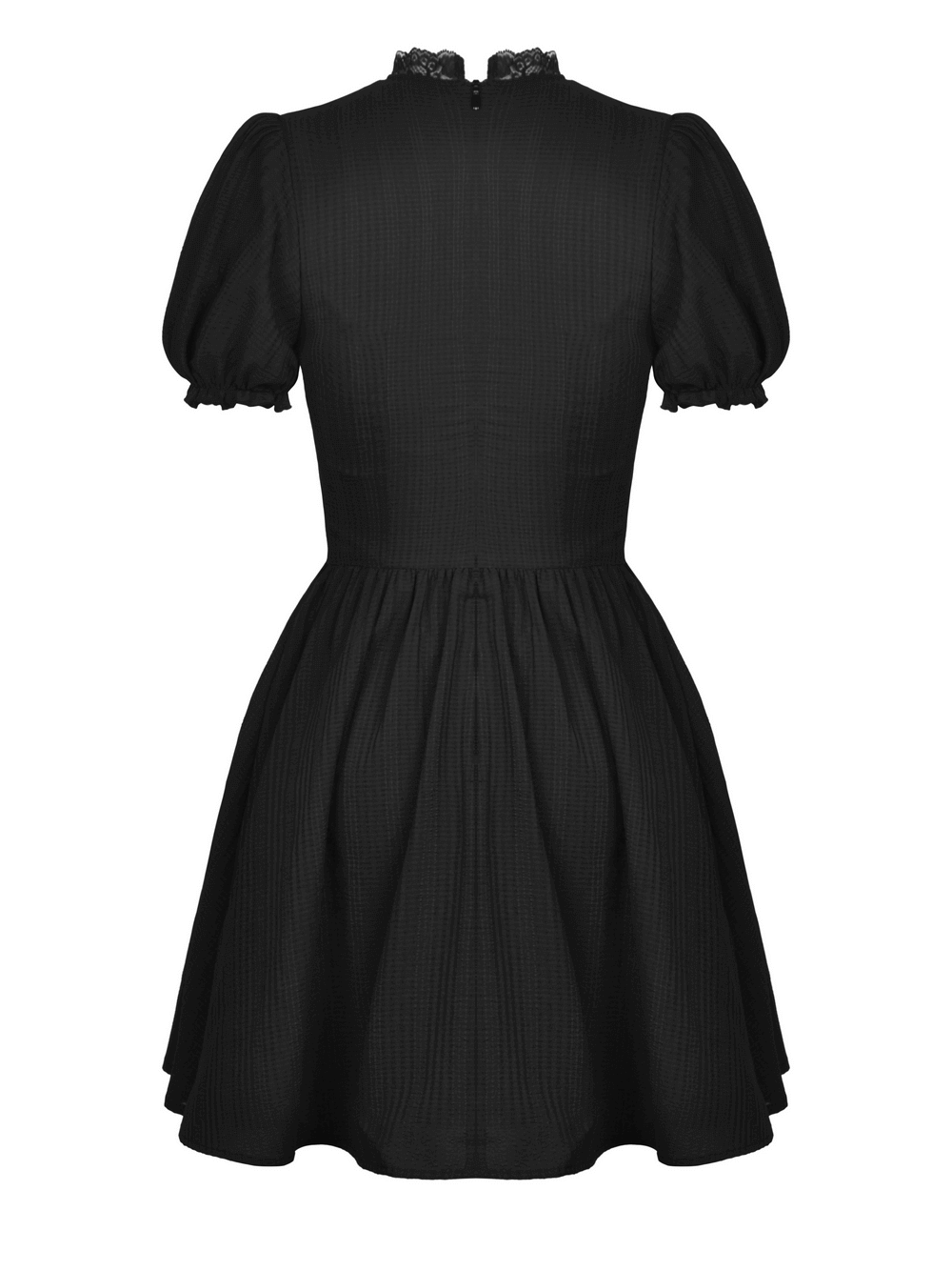 Gothic Lolita Black Lace Cross Tulle Short Dress - image 5