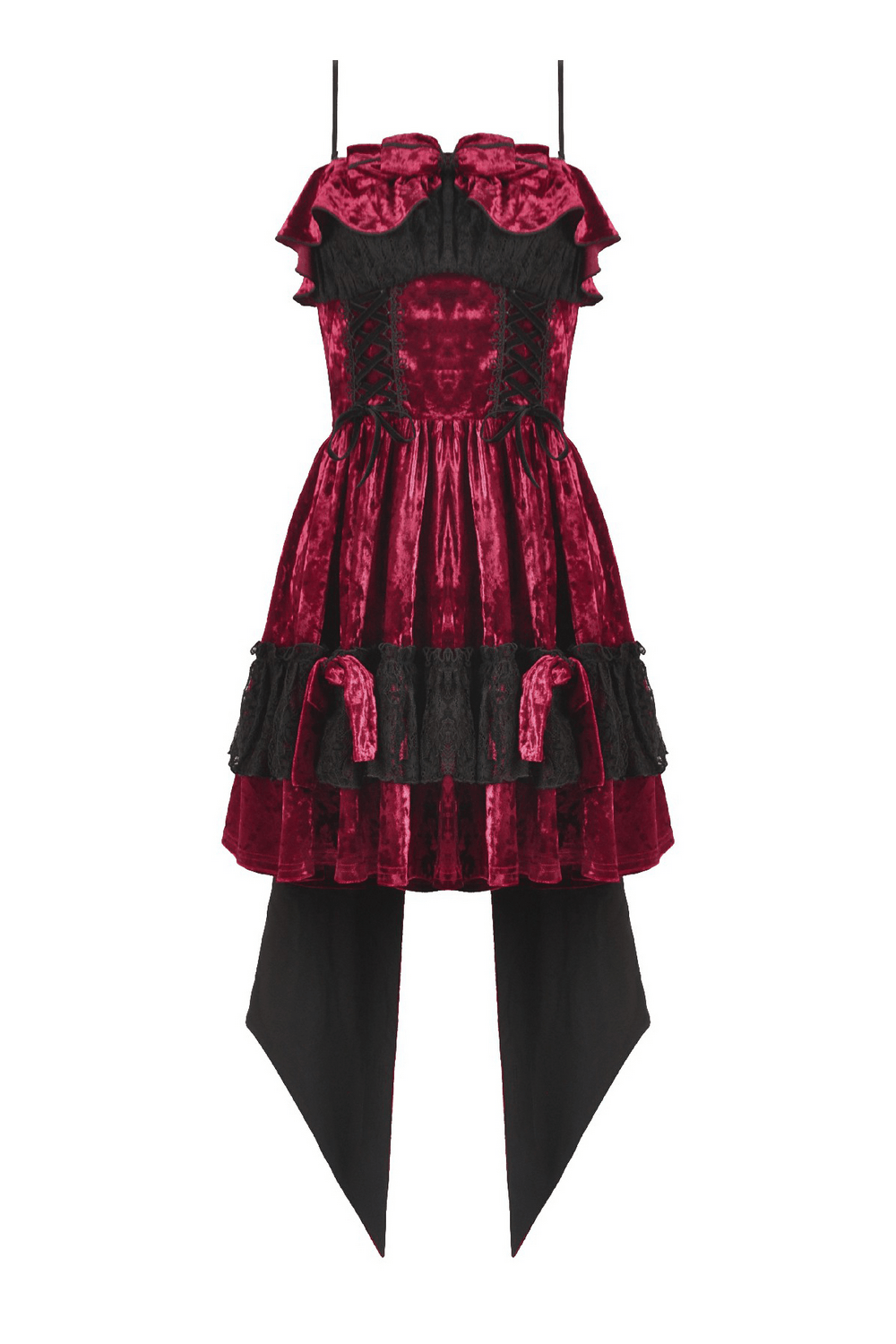 Gothic Lolita Mini Dress with Black Lace Details - image 4