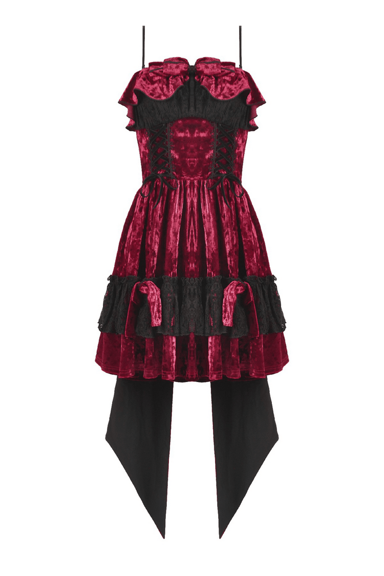 Gothic Lolita Mini Dress with Black Lace Details - image 4