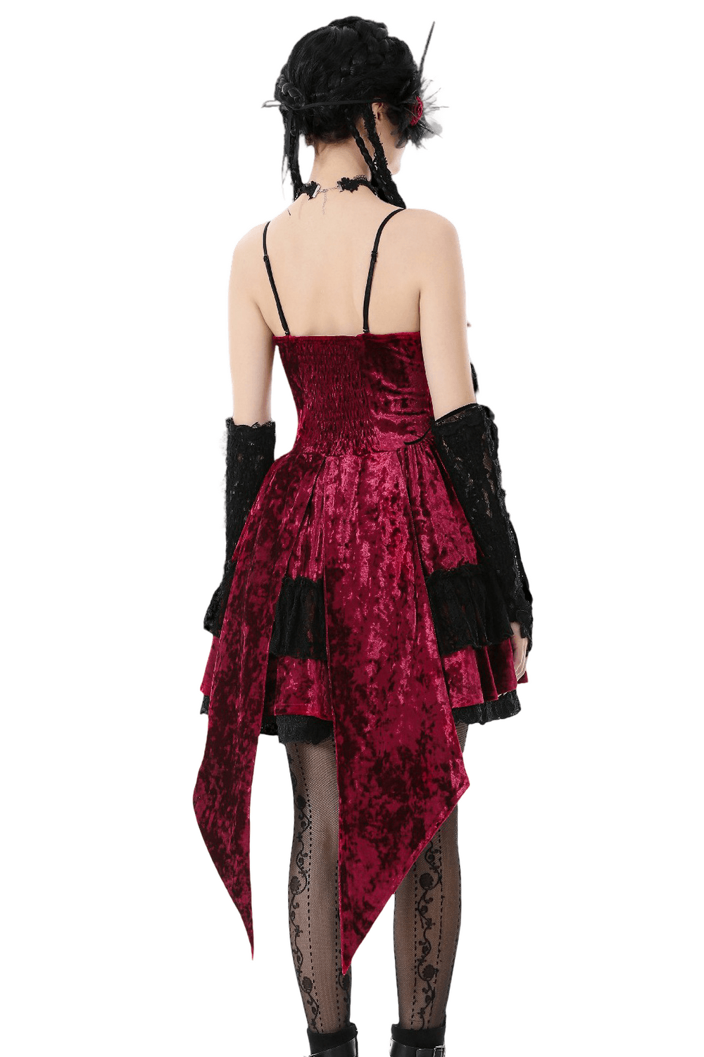 Gothic Lolita Mini Dress with Black Lace Details - image 2