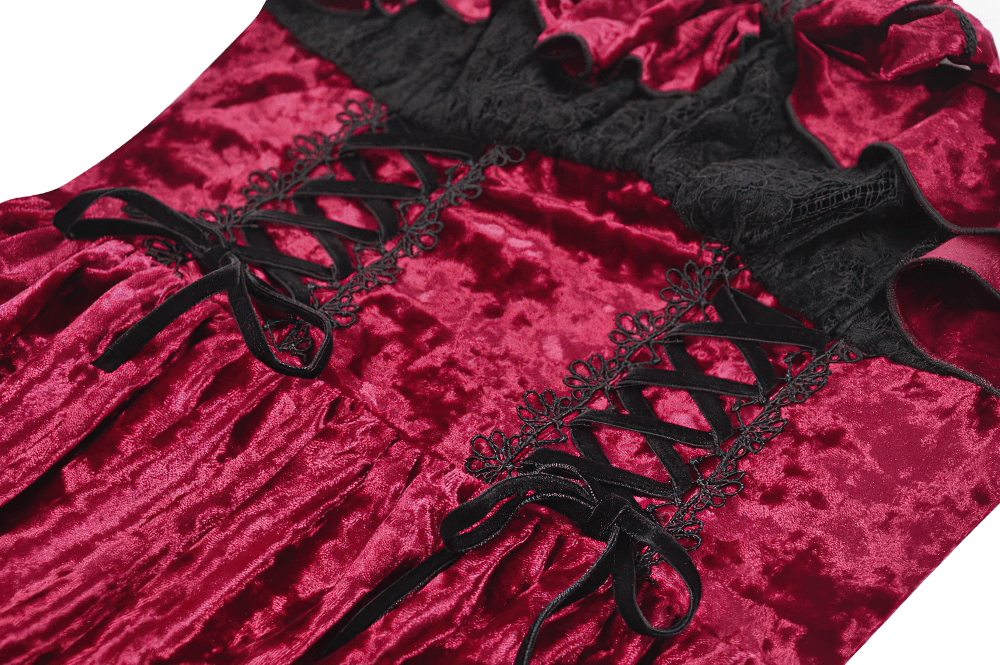 Gothic Lolita Mini Dress with Black Lace Details - image 7
