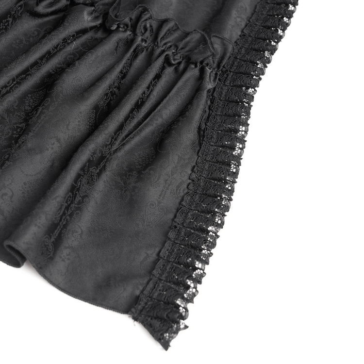 Gothic Long Black and Wine Red Lace Medieval Style Dress - image 11