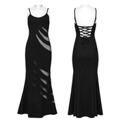 Gothic Mesh Panel Dress with Claw Slashed Design - image 3