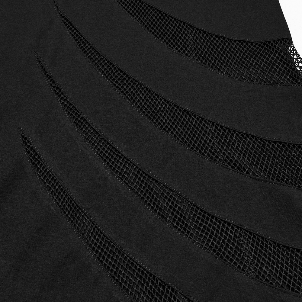 Gothic Mesh Panel Dress with Claw Slashed Design - image 7