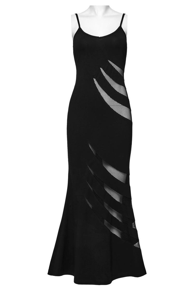 Gothic Mesh Panel Dress with Claw Slashed Design - image 4