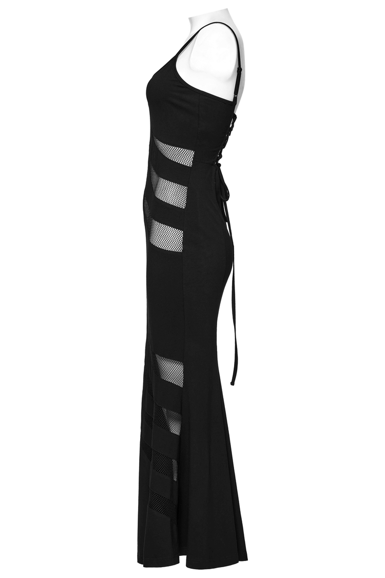 Gothic Mesh Panel Dress with Claw Slashed Design - image 5