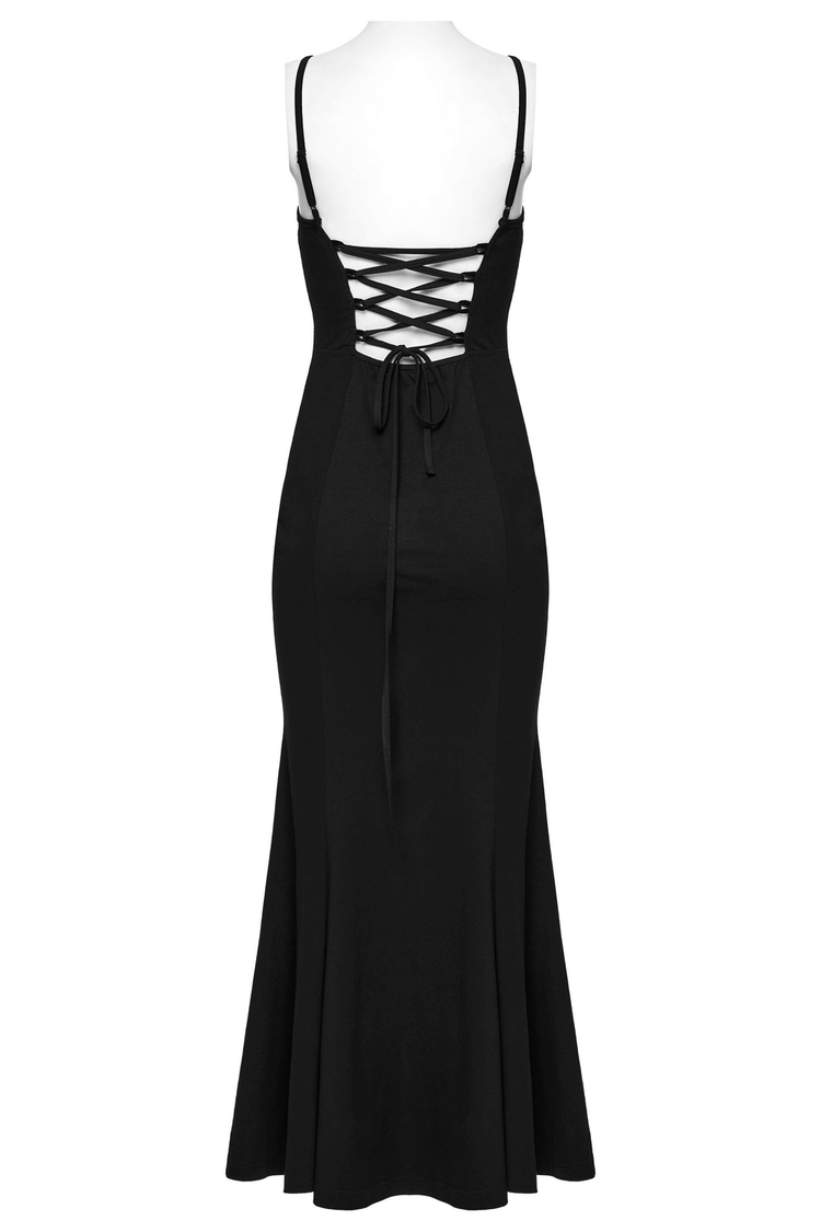 Gothic Mesh Panel Dress with Claw Slashed Design - image 6
