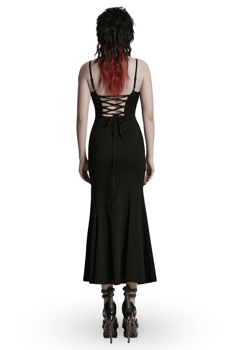 Gothic Mesh Panel Dress with Claw Slashed Design - image 2