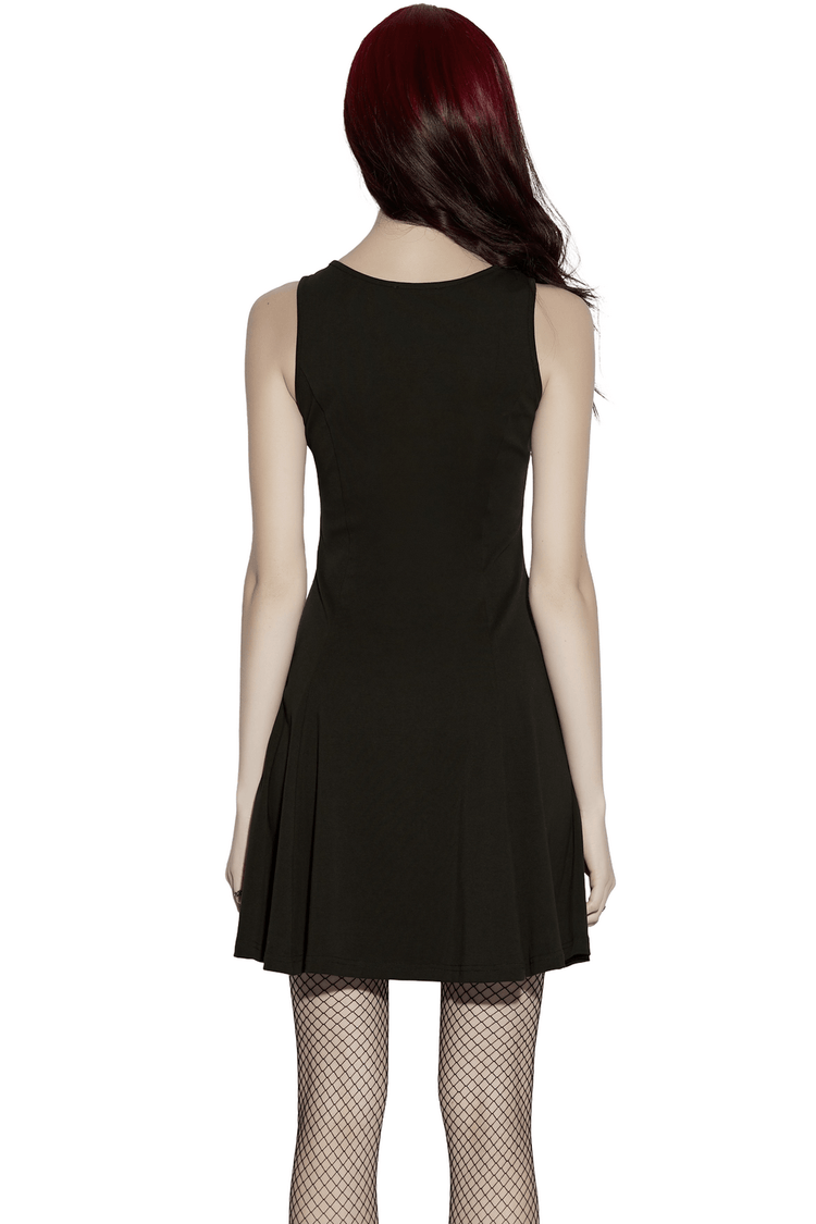 Gothic Moon Phase Skater Black Dress for Women - image 2