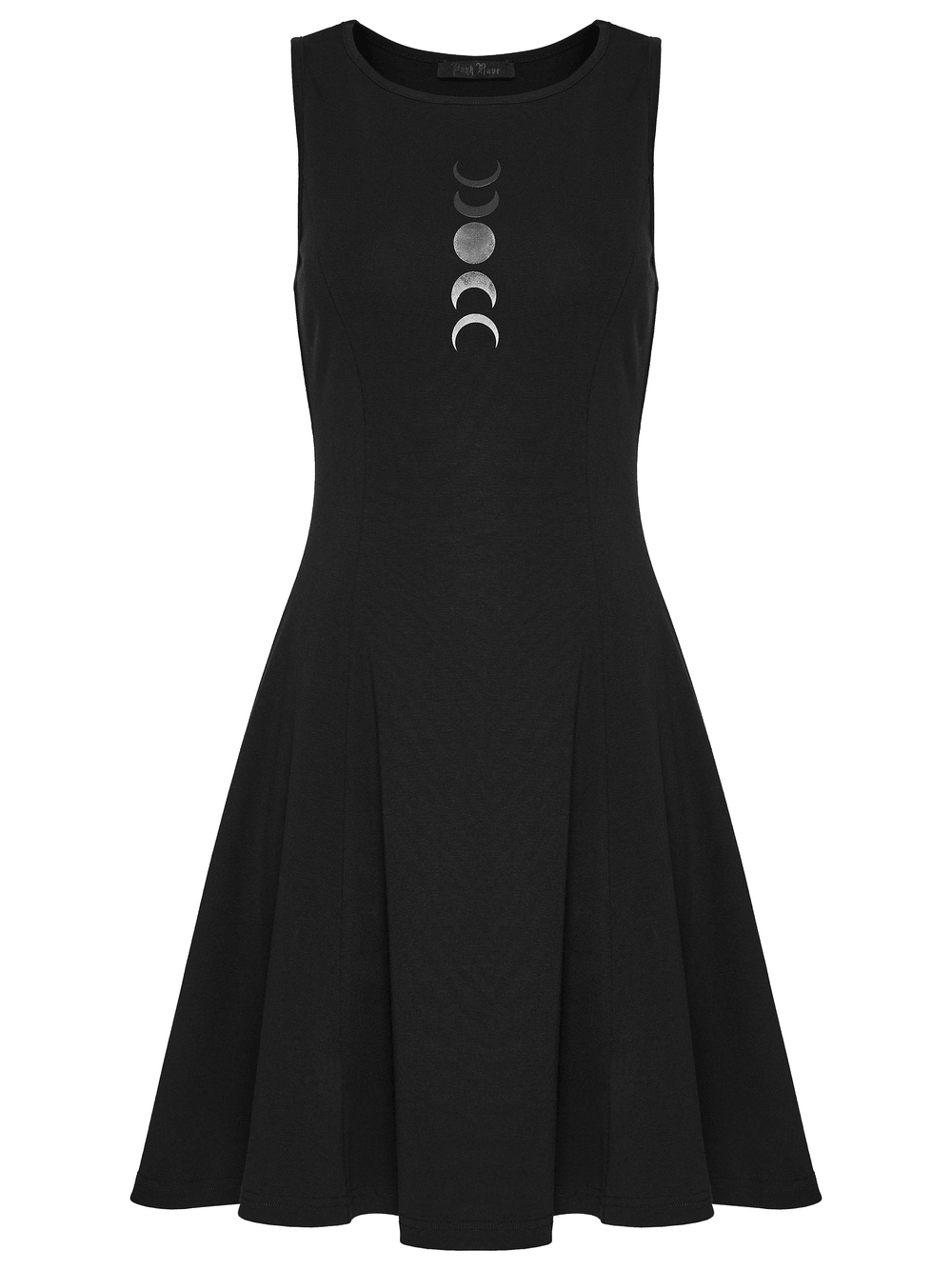 Gothic Moon Phase Skater Black Dress for Women - image 4