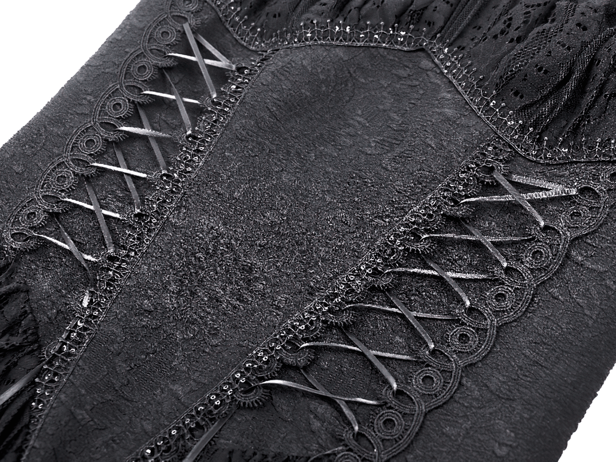 Gothic Off-Shoulder Lace High-Low Dress for Women - image 8
