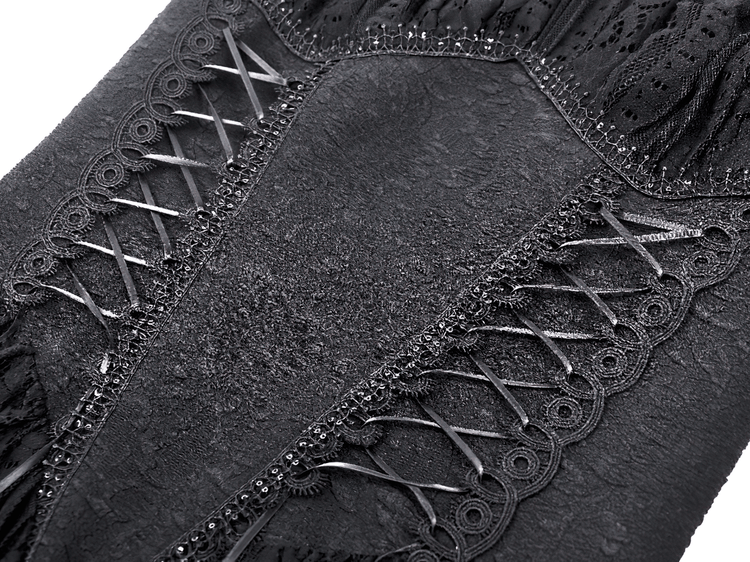 Gothic Off-Shoulder Lace High-Low Dress for Women - image 8