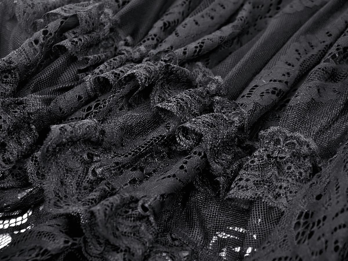 Gothic Off-Shoulder Lace High-Low Dress for Women - image 9