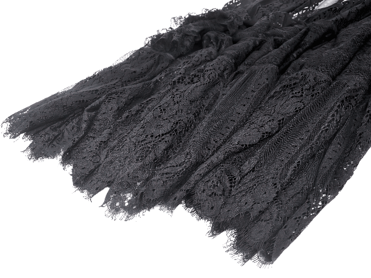 Gothic Off-Shoulder Lace High-Low Dress for Women - image 13