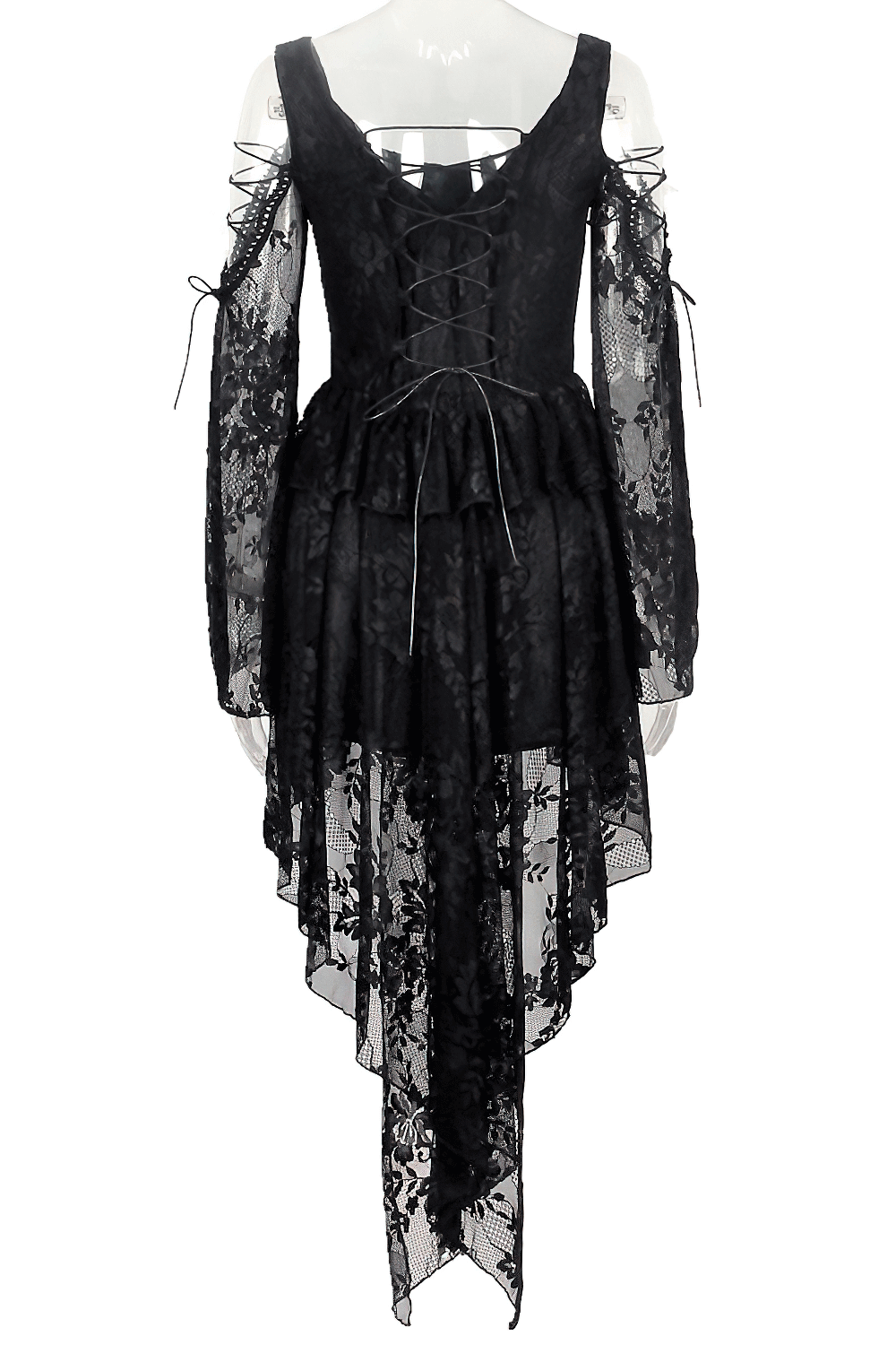 Gothic Off-the-Shoulder Lace Dress with Long Sleeves - image 6