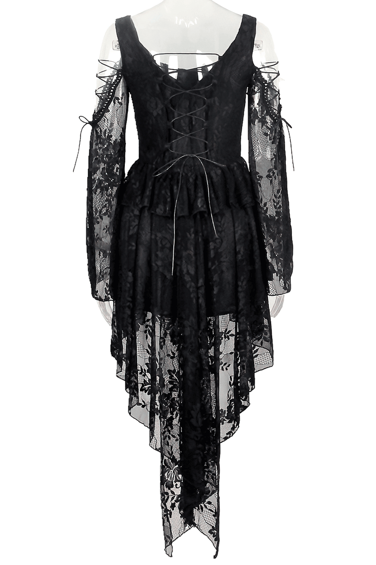 Gothic Off-the-Shoulder Lace Dress with Long Sleeves - image 6