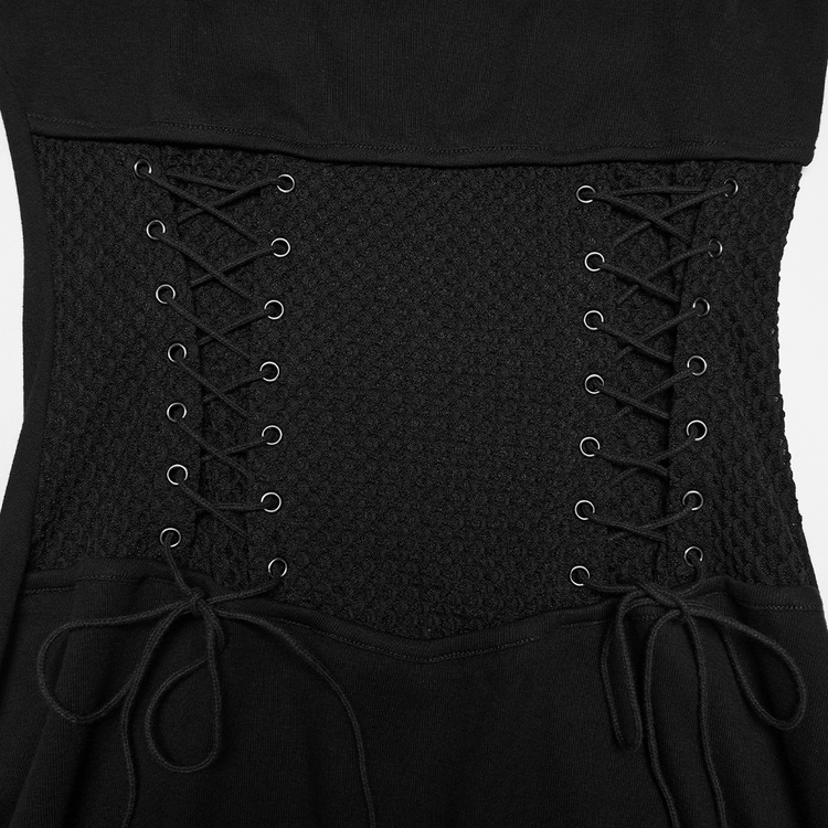 Gothic Punk Halter Mesh Dress With Ruffled Hem - image 9