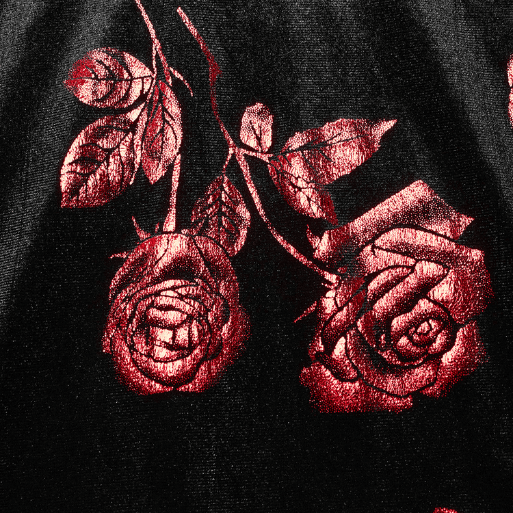Gothic Roses A-Line Design Dress with V-Neck and Buckles - image 7