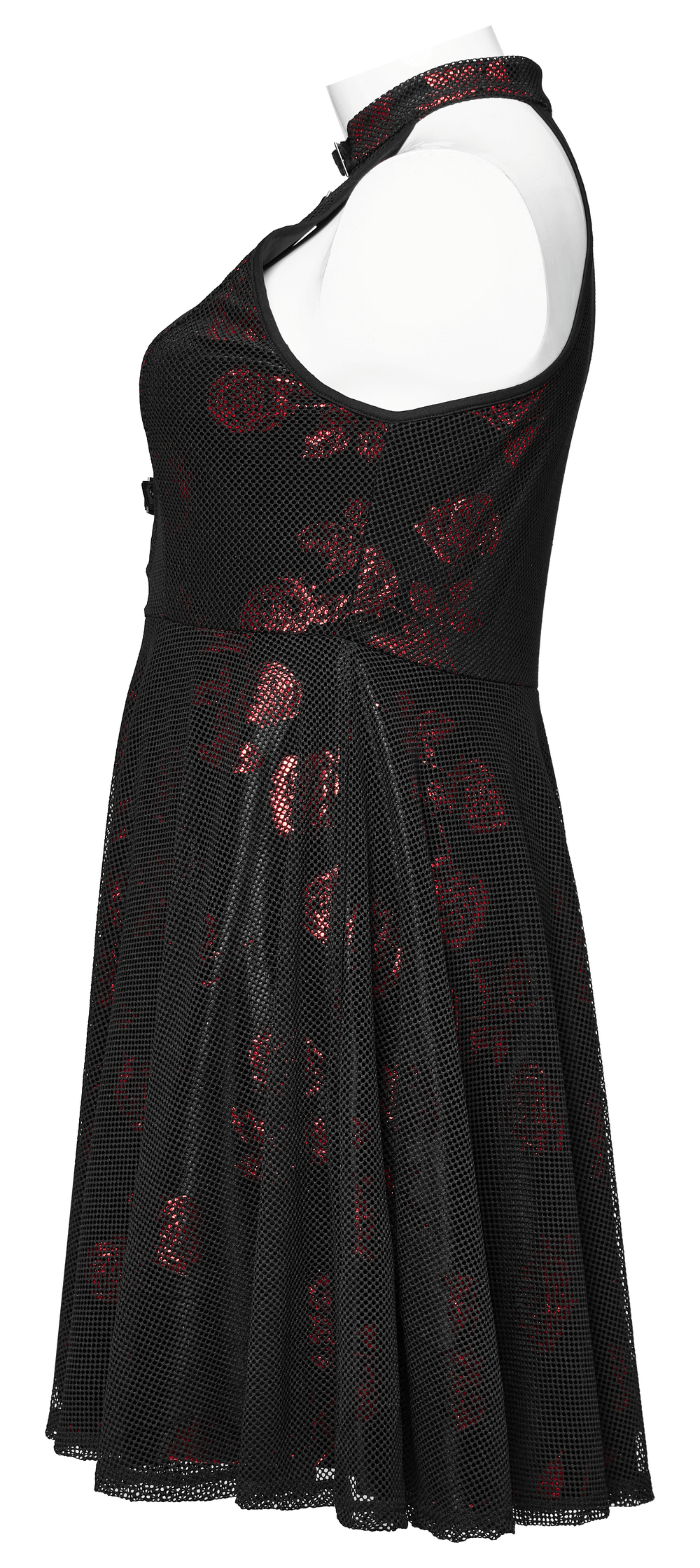 Gothic Roses A-Line Design Dress with V-Neck and Buckles - image 5