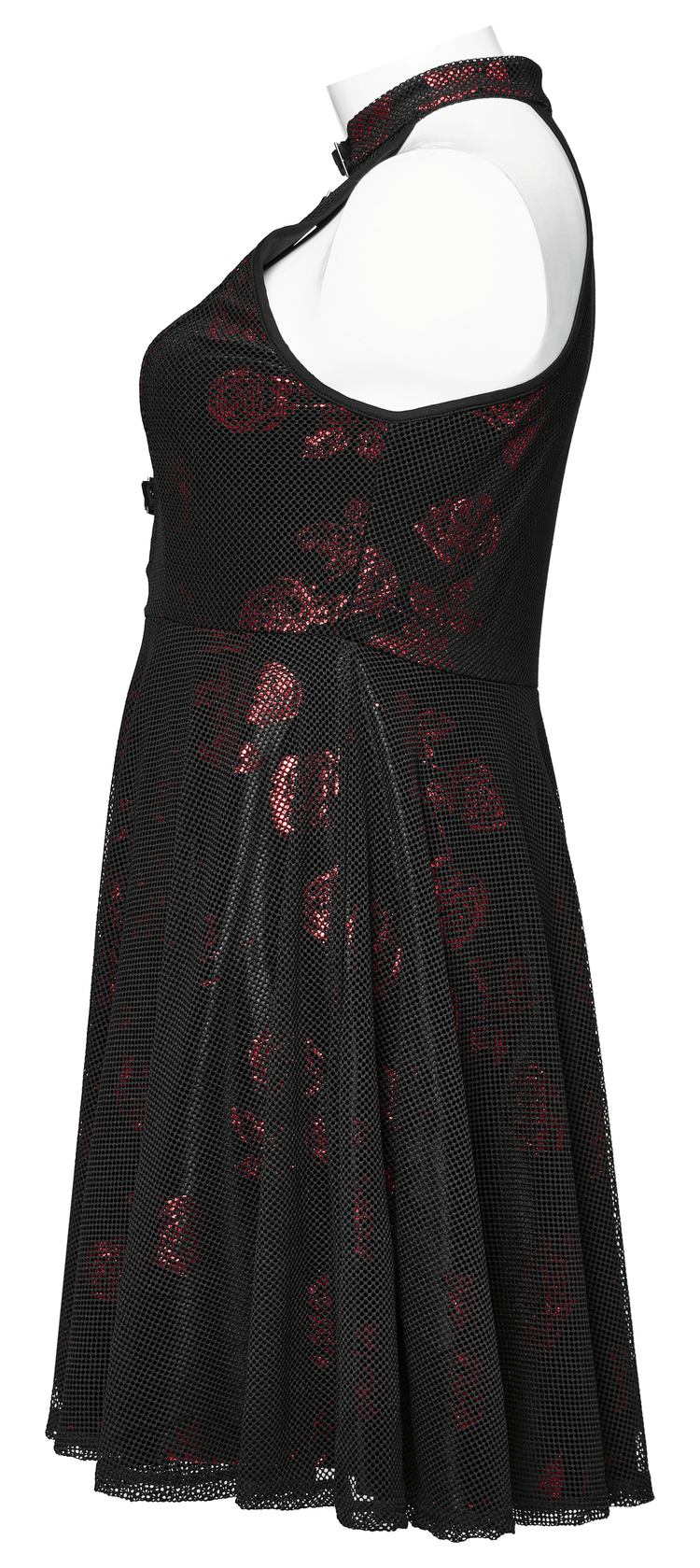 Gothic Roses A-Line Design Dress with V-Neck and Buckles - image 5