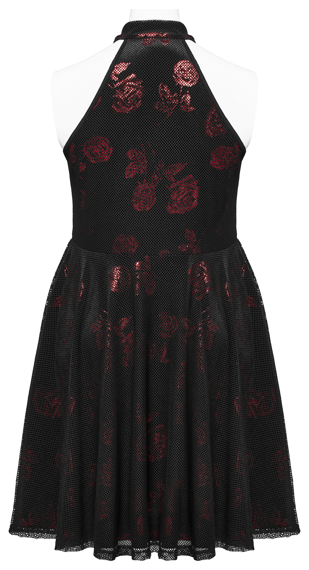 Gothic Roses A-Line Design Dress with V-Neck and Buckles - image 6