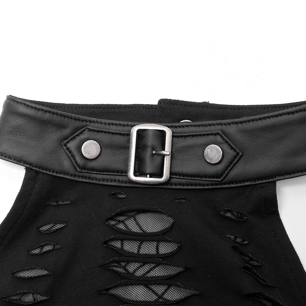 Gothic Sexy Cut Mini Dress with Spider Web Detail - image 7