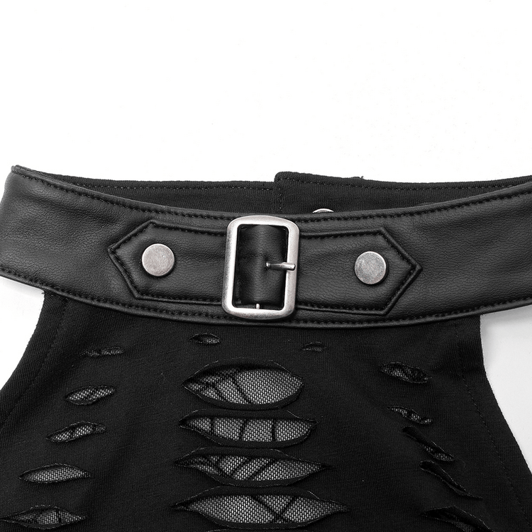 Gothic Sexy Cut Mini Dress with Spider Web Detail - image 7