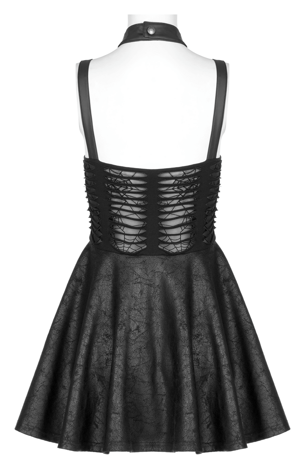 Gothic Sexy Cut Mini Dress with Spider Web Detail - image 6