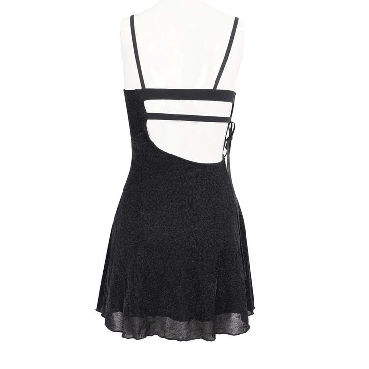 Gothic Sexy Hollow Out Lace-up Dress / Female Adjustable Shoulder Straps Short Dresses - image 6