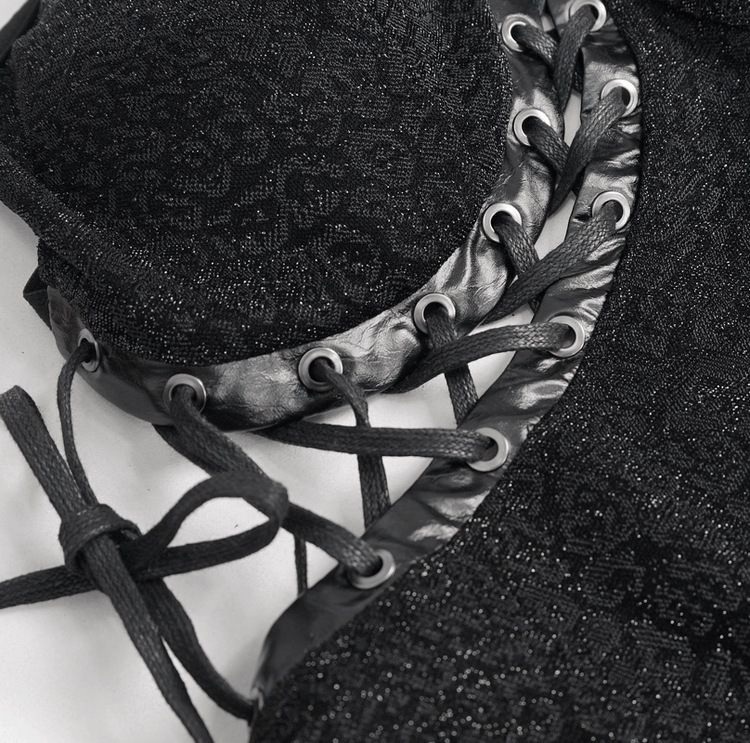 Gothic Sexy Hollow Out Lace-up Dress / Female Adjustable Shoulder Straps Short Dresses - image 15