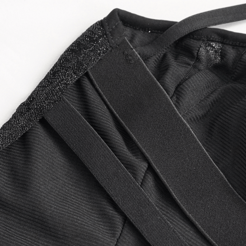 Gothic Sexy Hollow Out Lace-up Dress / Female Adjustable Shoulder Straps Short Dresses - image 16