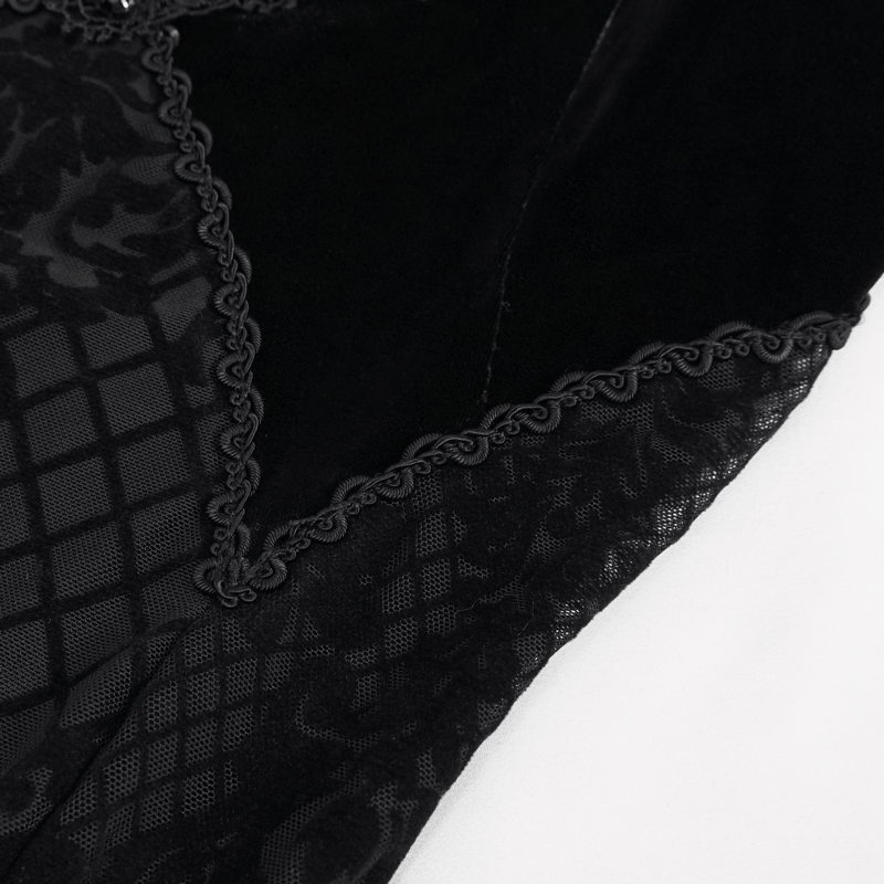 Gothic Sexy Off-The-Shoulder Long Dress / Elegant Lace Slit Dress for Women - image 8