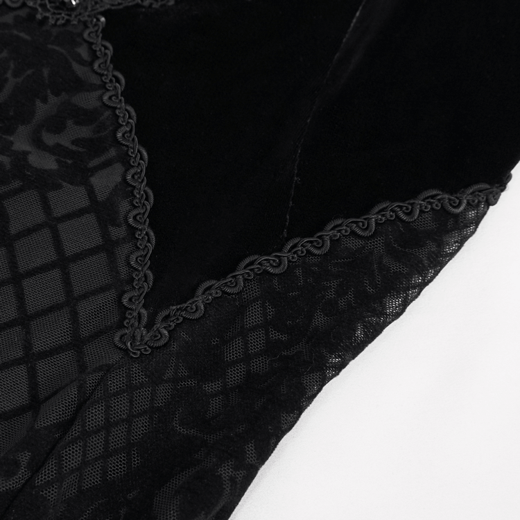 Gothic Sexy Off-The-Shoulder Long Dress / Elegant Lace Slit Dress for Women - image 8