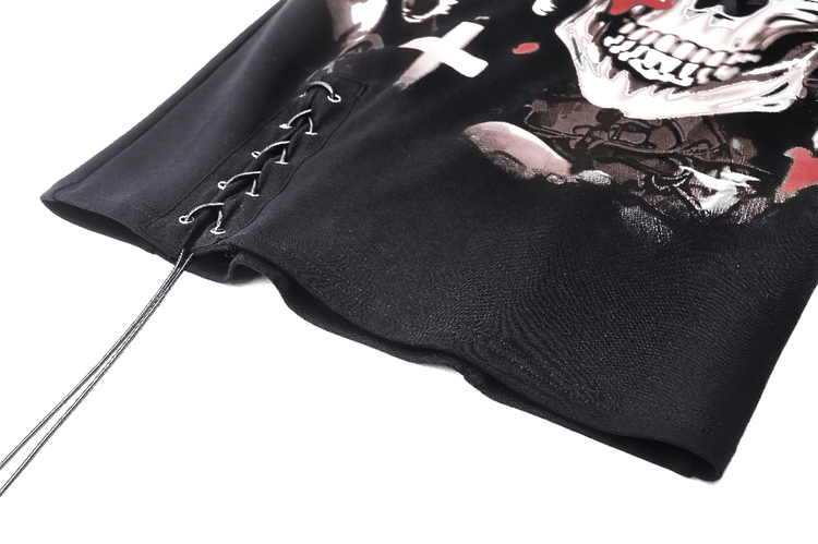 Gothic Skull Print Sleeveless Dress with Lace Detail - image 8