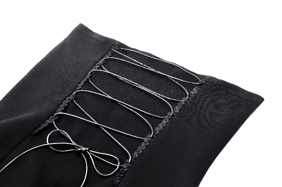 Gothic Skull Print Sleeveless Dress with Lace Detail - image 9