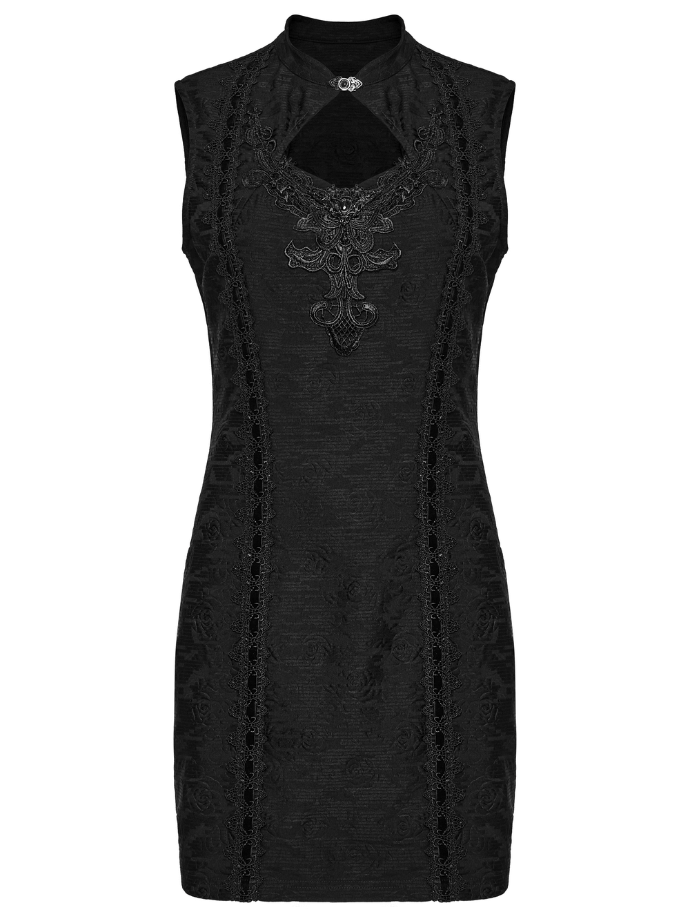Gothic Sleeveless Cheongsam Dress with Hollow Cutout - image 4