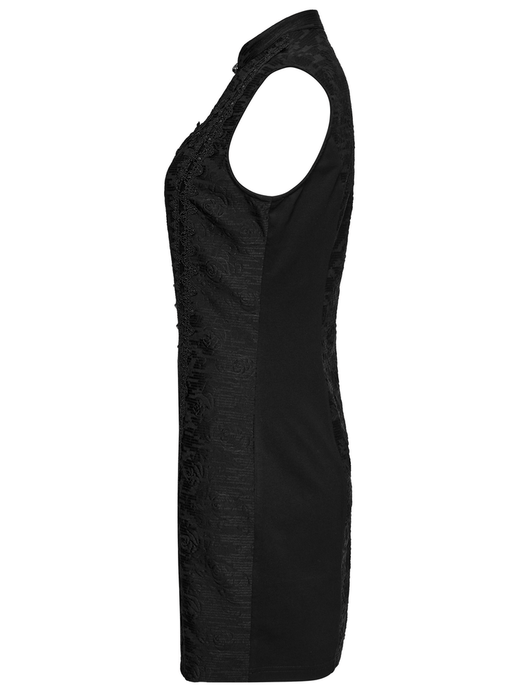 Gothic Sleeveless Cheongsam Dress with Hollow Cutout - image 5