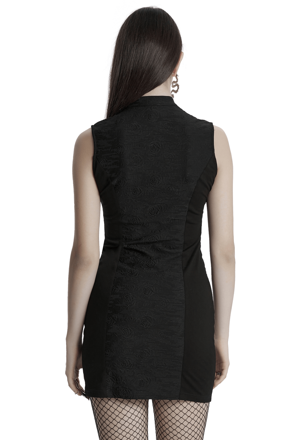 Gothic Sleeveless Cheongsam Dress with Hollow Cutout - image 2