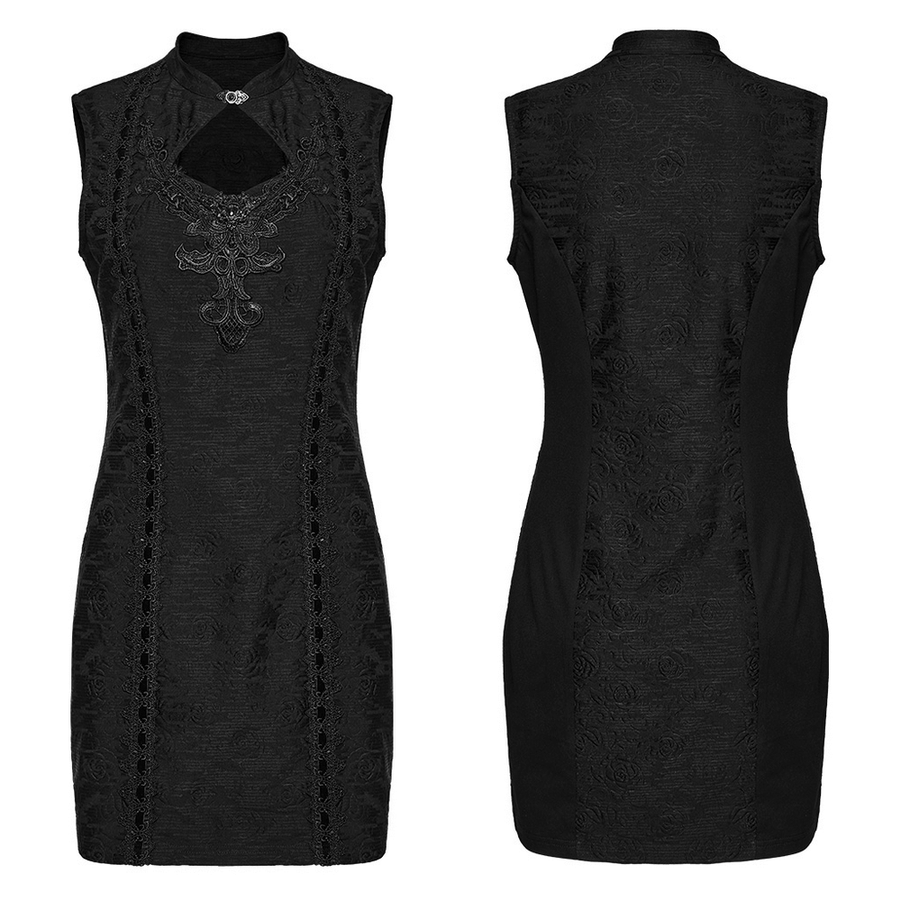 Gothic Sleeveless Cheongsam Dress with Hollow Cutout - image 3