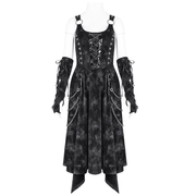 Gothic Slip Dress with Chains and Gloves for Women - image 3