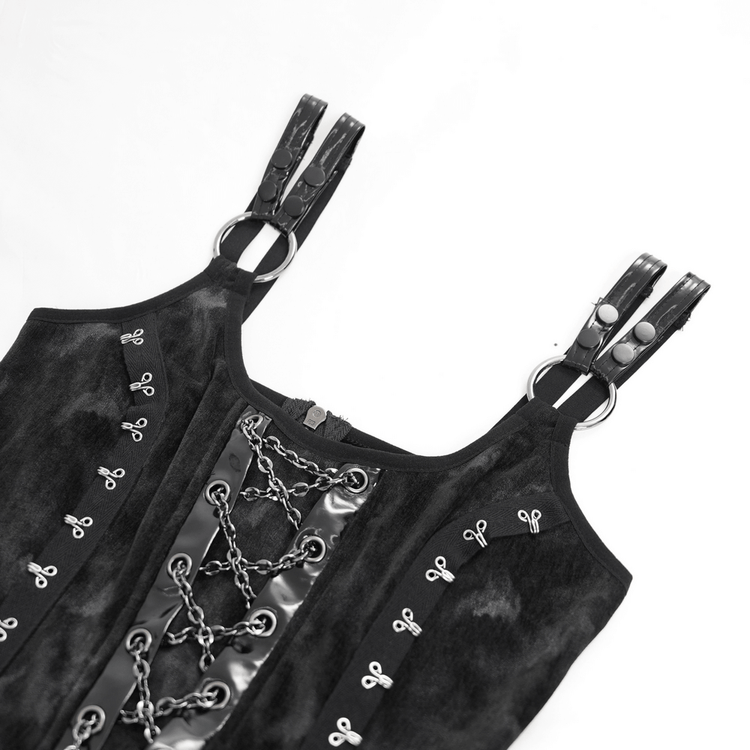 Gothic Slip Dress with Chains and Gloves for Women - image 6