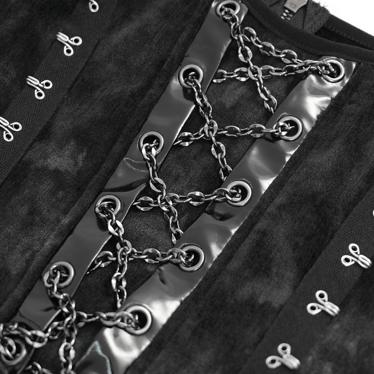 Gothic Slip Dress with Chains and Gloves for Women - image 8
